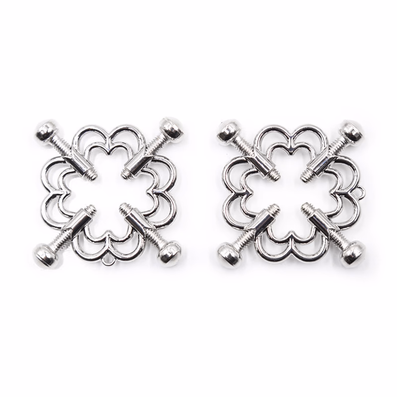 New patterned bell nipple clamps (one pair) without bells and chain