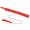 Red with buckle and edging with iron chain traction