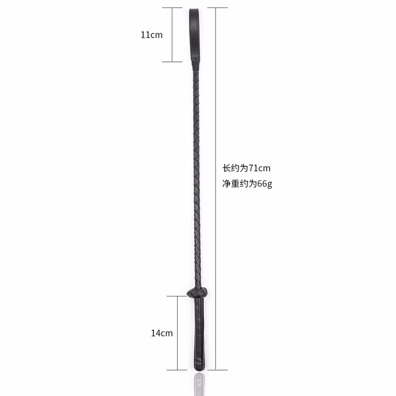 Leather pointer with wristband, black, 71cm