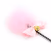 Pink feather racket with printed pattern and gold bell