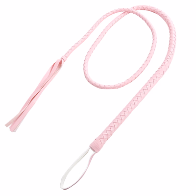 A 1.9-meter pink extended leather whip