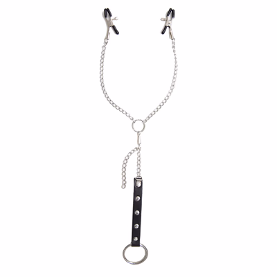 Short breast clip with penis ring