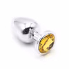 Gem-colored metal anal plug, yellow