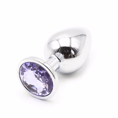 Gem-colored metallic anal plug, pale purple