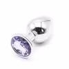 Gem-colored metallic anal plug, pale purple