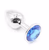 Gem-colored metallic anal plug, deep blue