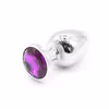 Gem-colored metallic anal plug, deep purple