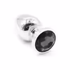 Gem-colored metal anal plug, black