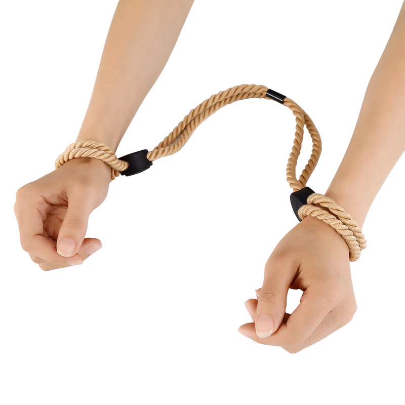 Rope bracelets and anklets, flesh-colored