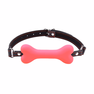 Silicone dog bone muzzle, small pink