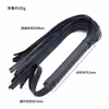 Black and blue leather whip