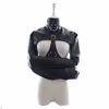 Leather bondage straitjacket, black