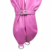 Leather bondage straitjacket, deep pink
