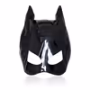 Black shiny leather head with exposed cat head