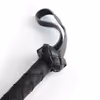 Leather Queen Whip - Black