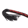 Genuine Leather Queen's Whip - Red and Black