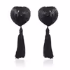Tassel-shaped sequined nipple covers, all black