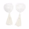 Tassel-shaped nipple covers with sequins, all white