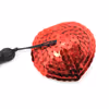 Tassel heart-shaped nipple covers with sequins, red and black tassels