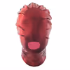 Red patent leather vented elastic headgear