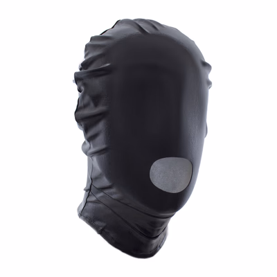 Black patent leather spout elastic balaclava