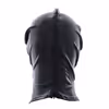 Black patent leather spout elastic balaclava