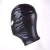 Black patent leather elastic balaclava