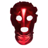 Red patent leather elastic balaclava with leaky mouth and eyes
