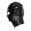 Black patent leather elastic headgear with exposed nose and eyes