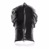 Black patent leather full-coverage elastic balaclava