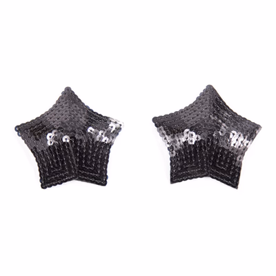 Glittery Black - Five-pointed Star Nipple Covers