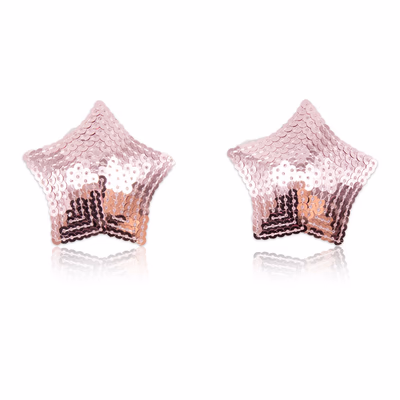 Glittery Pink - Five-Pointed Star Nipple Covers