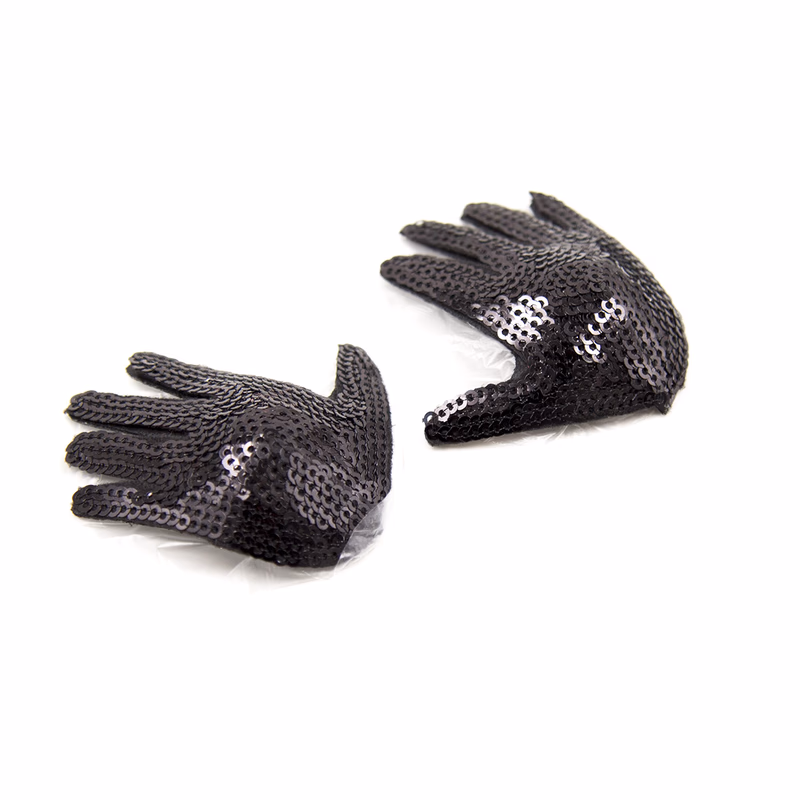 Sequined hand-shaped black nipple covers