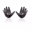 Sequined hand-shaped black nipple covers