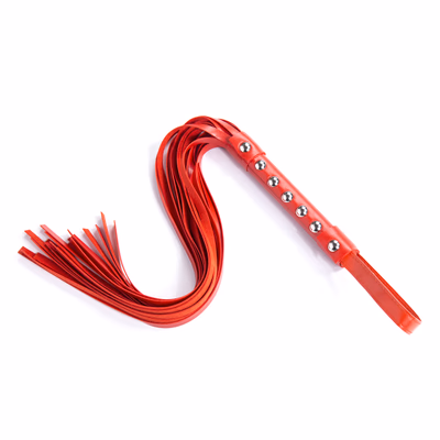 Red seven-studded leather whip