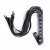 Black seven-studded leather whip