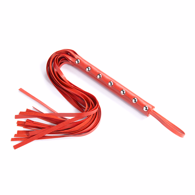Red seven-studded leather whip