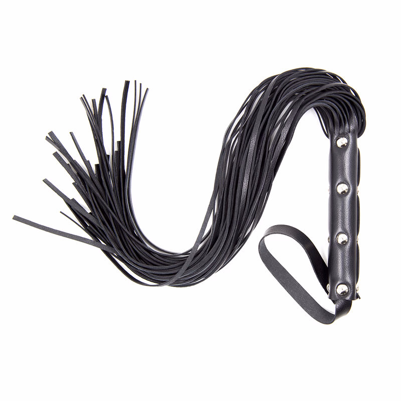 Black leather tassel whip