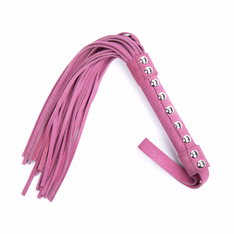 Pink genuine leather nine-nail whip