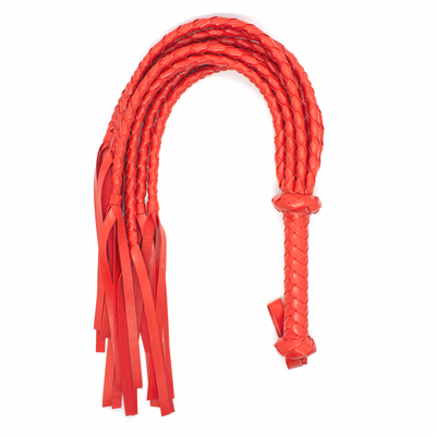8-strand red leather whip
