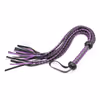 8-strand leather black-purple whip