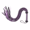 8-strand leather black-purple whip