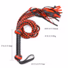 8-strand leather black and red whip