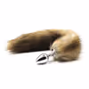 Yellow artificial fox feathers + metal anal plug
