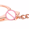 Rose gold key chain alloy handcuffs