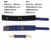 Blue handcuffs and leg irons with a PU texture.
