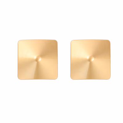 Square-shaped gold-plated metallic nipple covers