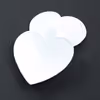 Heart-shaped white metallic nipple covers
