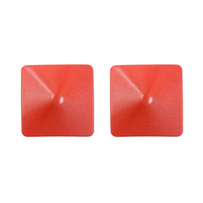 Square-shaped red metallic nipple covers