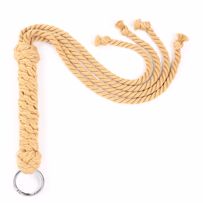 Yellow rope braided handle whip